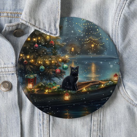 黒猫のクリスマスフェスティブヴォヤージュ 缶バッジ (インサイチュ)