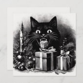 黒猫のクリスマスプレゼント シーズンカード (正面/裏面)