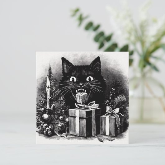 黒猫のクリスマスプレゼント シーズンカード (スタンド正面)