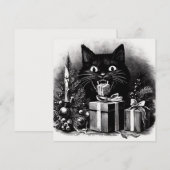 黒猫のクリスマスプレゼント, ネコ好きのためのホリデーカード シーズンカード (正面/裏面)