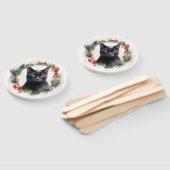 黒猫のクリスマスリース フェスティブな子猫 ハンドファン (組立なし)
