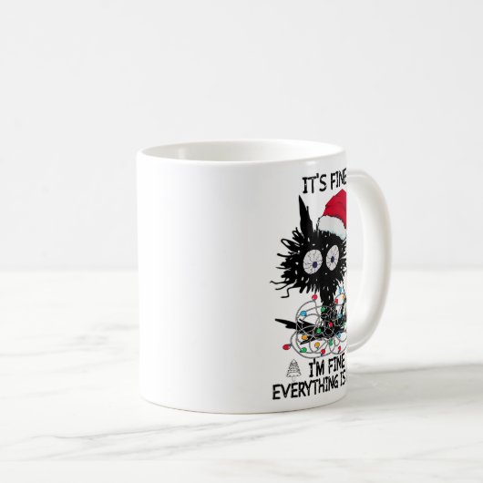 黒猫のクリスマス素晴らし私は全素晴らし体 コーヒーマグカップ (正面右)