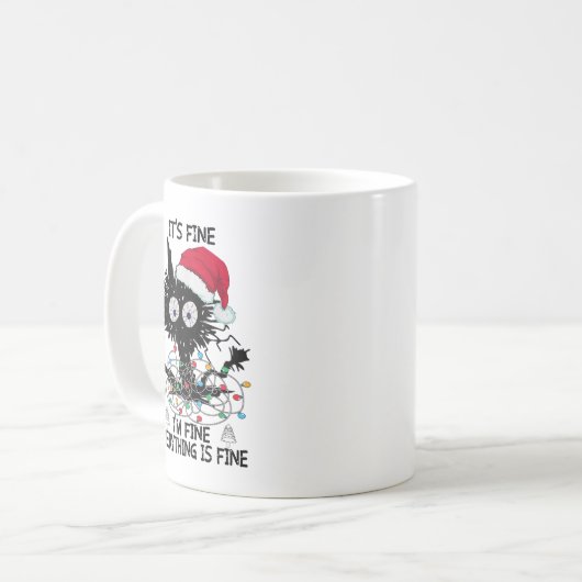 黒猫のクリスマス素晴らし私は全素晴らし体 コーヒーマグカップ (正面左)