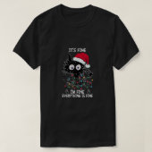 黒猫のクリスマス素晴らし私は全素晴らし体 Tシャツ (デザイン正面)