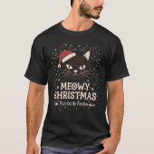 黒猫のクリスマス – お揃いファミリー Tシャツ (正面)
