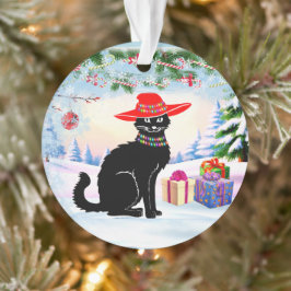 黒猫のクリスマス オーナメント
