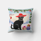 黒猫のクリスマス クッション (裏面)