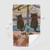 黒猫のクリスマス ゴルフタオル (インサイチュ)