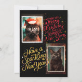 黒猫のクリスマス シーズンカード (正面)