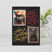 黒猫のクリスマス シーズンカード (スタンド正面)