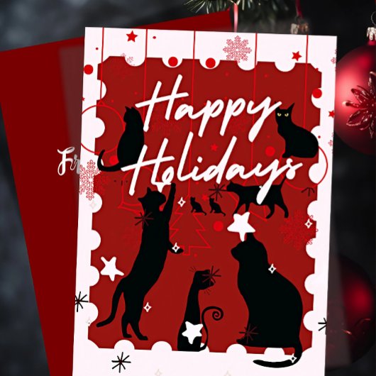 黒猫のクリスマス シーズンカード