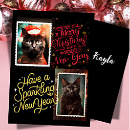 黒猫のクリスマス シーズンカード