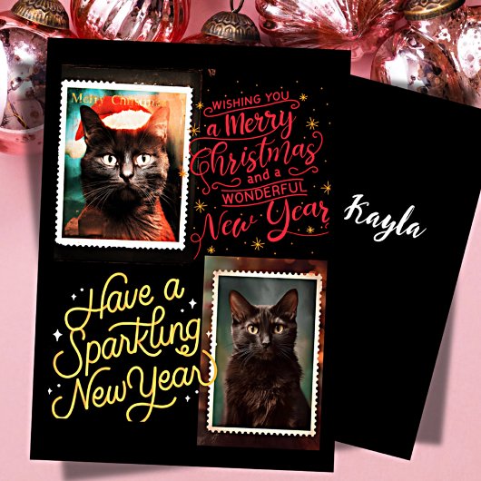 黒猫のクリスマス シーズンカード
