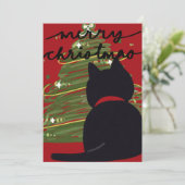 黒猫のクリスマス シーズンカード (スタンド正面)