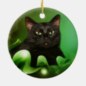 黒猫のクリスマス セラミックオーナメント (裏面)