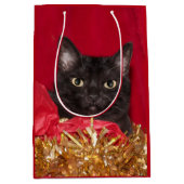 黒猫のクリスマス ミディアムペーパーバッグ (正面)
