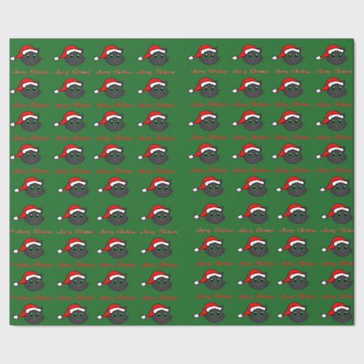 黒猫のクリスマス ラッピングペーパー (シーム)