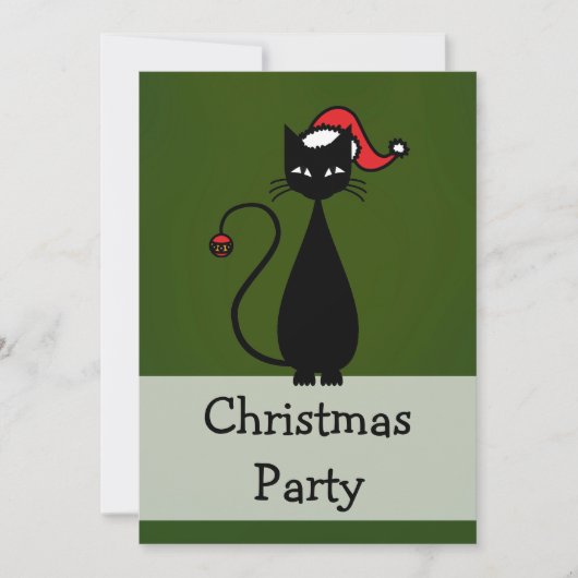 黒猫のクリスマス 招待状 (正面)