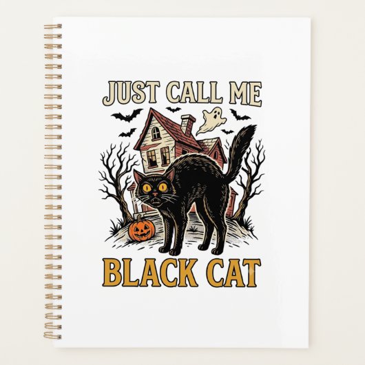 黒猫のコスチューム お化け屋敷 楽しいハロウィン Sh プランナー手帳 (正面)