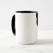 黒猫のコップのコーヒーのデザインの緑の瞳 マグカップ (正面左)