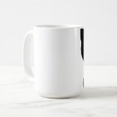 黒猫のコップのコーヒーのデザインの緑の瞳 マグカップ (正面左)