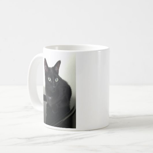 黒猫のコーヒーカップ コーヒーマグカップ (正面左)