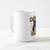 黒猫のコーヒーモーニングデザイン コーヒーマグカップ (正面左)