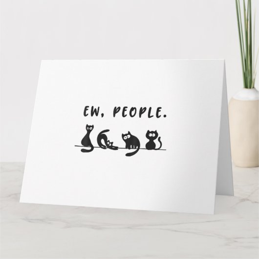 黒猫のシャツおもしろいは人々をニャーニャー猫l カード (正面)