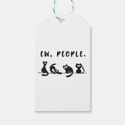 黒猫のシャツおもしろいは人々をニャーニャー猫l ギフトタグ (正面)