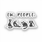 黒猫のシャツおもしろいは人々をニャーニャー猫l シール (正面)