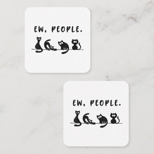 黒猫のシャツおもしろいは人々をニャーニャー猫l スクエア名刺 (正面/裏面)