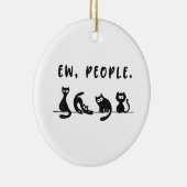 黒猫のシャツおもしろいは人々をニャーニャー猫l セラミックオーナメント (右)