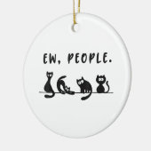 黒猫のシャツおもしろいは人々をニャーニャー猫l セラミックオーナメント (左)