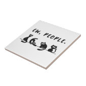 黒猫のシャツおもしろいは人々をニャーニャー猫l タイル (側面)