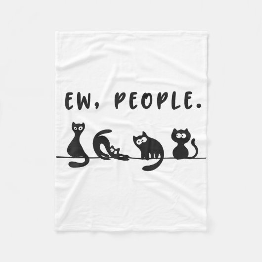 黒猫のシャツおもしろいは人々をニャーニャー猫l フリースブランケット (正面)