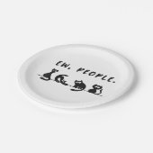 黒猫のシャツおもしろいは人々をニャーニャー猫l ペーパープレート (アングル)