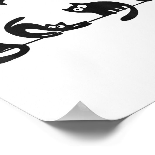 黒猫のシャツおもしろいは人々をニャーニャー猫l ポスター (角)