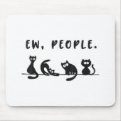 黒猫のシャツおもしろいは人々をニャーニャー猫l マウスパッド (正面)