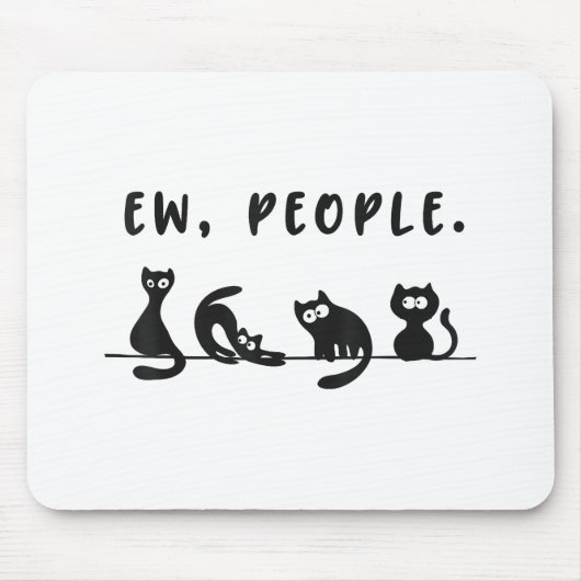 黒猫のシャツおもしろいは人々をニャーニャー猫l マウスパッド (正面)