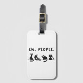 黒猫のシャツおもしろいは人々をニャーニャー猫l ラゲッジタグ (正面縦)