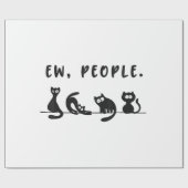 黒猫のシャツおもしろいは人々をニャーニャー猫l ラッピングペーパー (フラット)