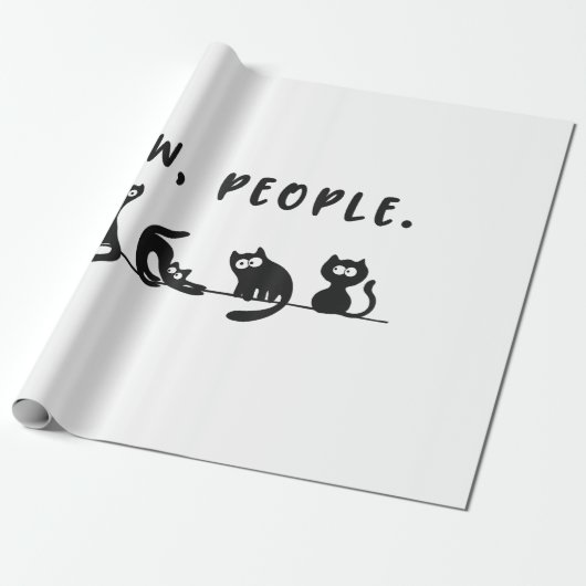 黒猫のシャツおもしろいは人々をニャーニャー猫l ラッピングペーパー (アンロールド)