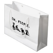 黒猫のシャツおもしろいは人々をニャーニャー猫l ラージペーパーバッグ (正面アングル)