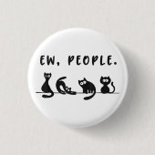 黒猫のシャツおもしろいは人々をニャーニャー猫l 缶バッジ (正面)