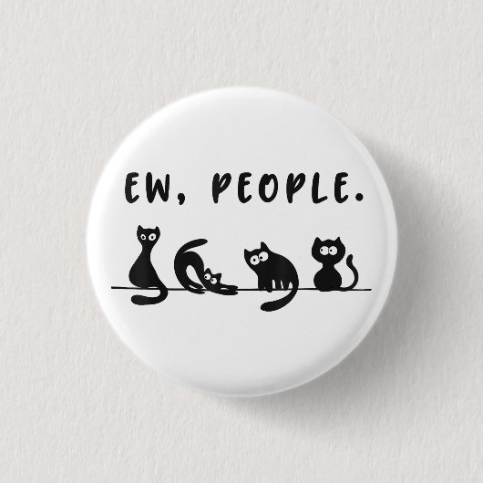 黒猫のシャツおもしろいは人々をニャーニャー猫l 缶バッジ (正面)