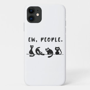 黒猫のシャツおもしろいは人々をニャーニャー猫l iPhone 11 ケース
