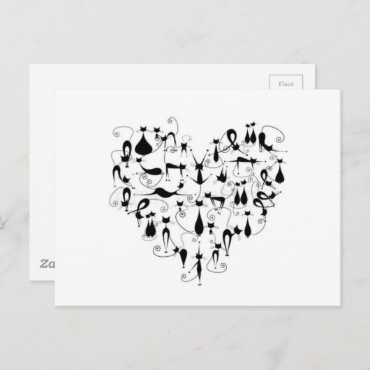 黒猫のシルエットが好き ポストカード (正面/裏面)