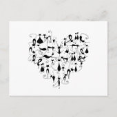 黒猫のシルエットが好き ポストカード (正面)