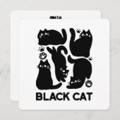 黒猫のシルエット - かわいいネコのデザイン シーズンカード (正面/裏面)