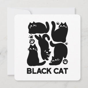 黒猫のシルエット - かわいいネコのデザイン シーズンカード